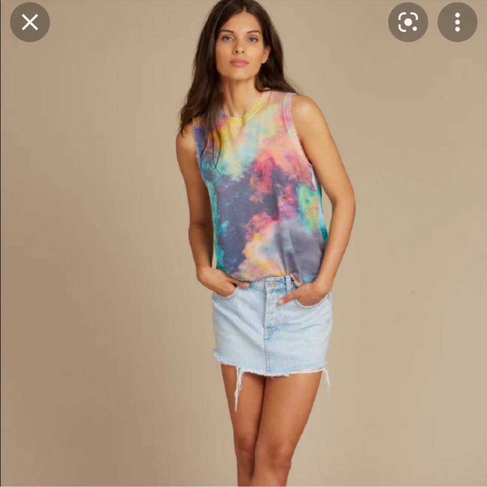 Autumn cashmere distressed edge cloud tee